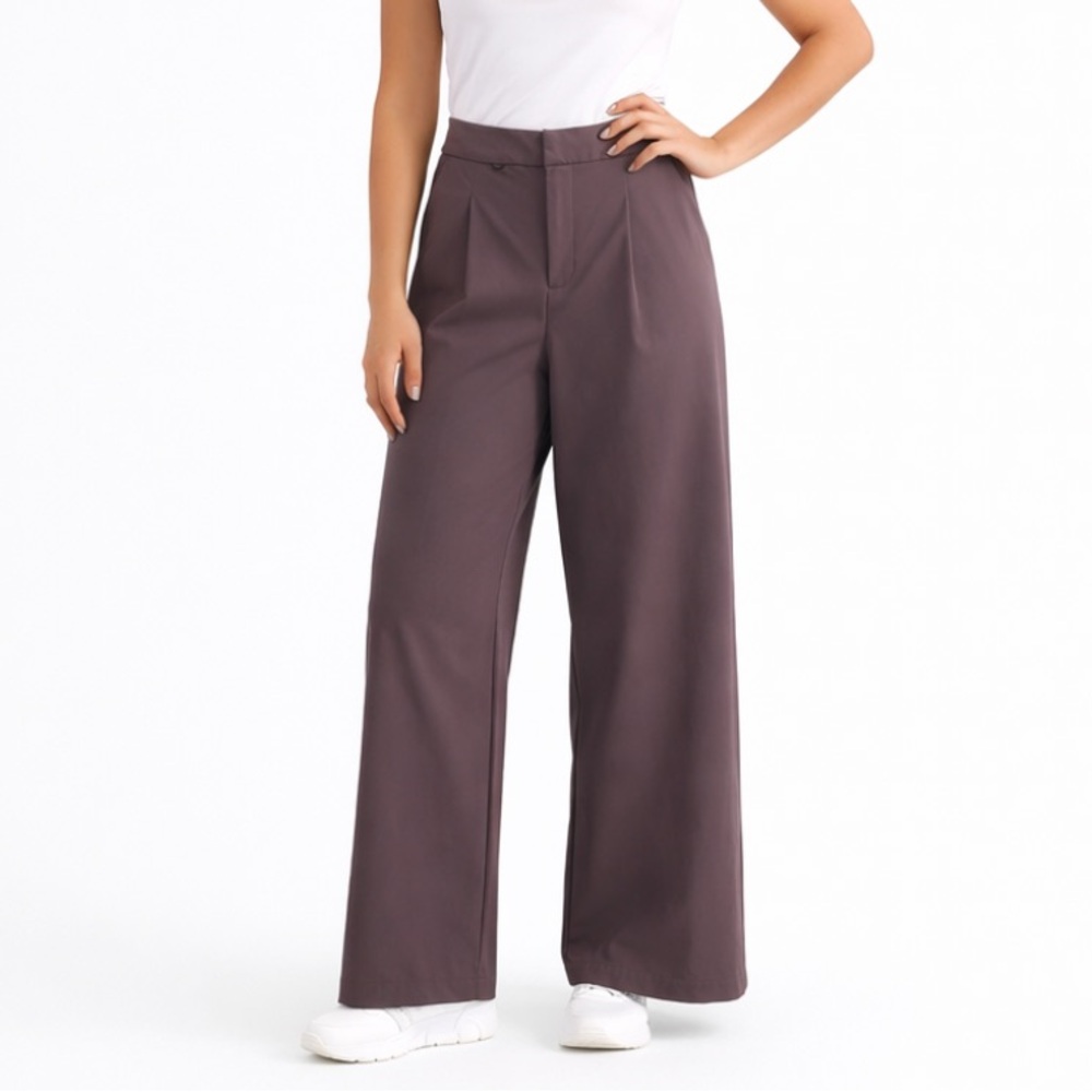 Figs Wide-Leg Pants in Deep Plum